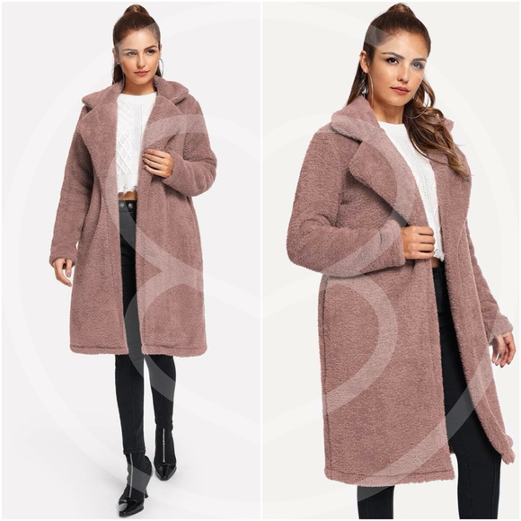 Jackets & Blazers - Cozy fall winter black furry long jacket - DUSTY P